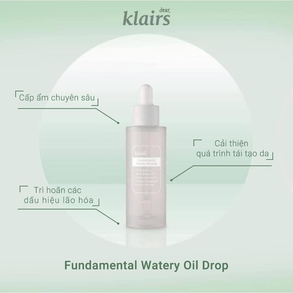 ⭕️⭕️⭕️Tinh Dầu Dưỡng Ẩm Klairs Fundamental Watery Oil Drop 50ml