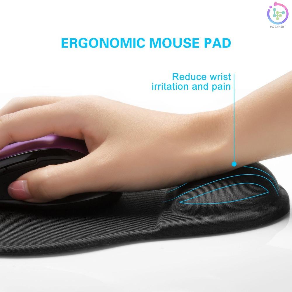 Wrist Rest Mouse Pad Memory Foam Ergonomic Design Office Mouse Pad with Non-slip Wrist Support