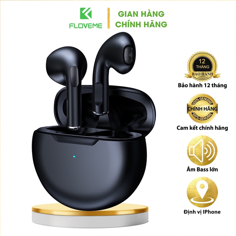 Tai Nghe Không Dây Bluetooth Floveme P6, Chính Hãng Âm Thanh Chuẩn HIFI Dùng Cho IOS Android Cảm Biến, Bluetooth 5.0