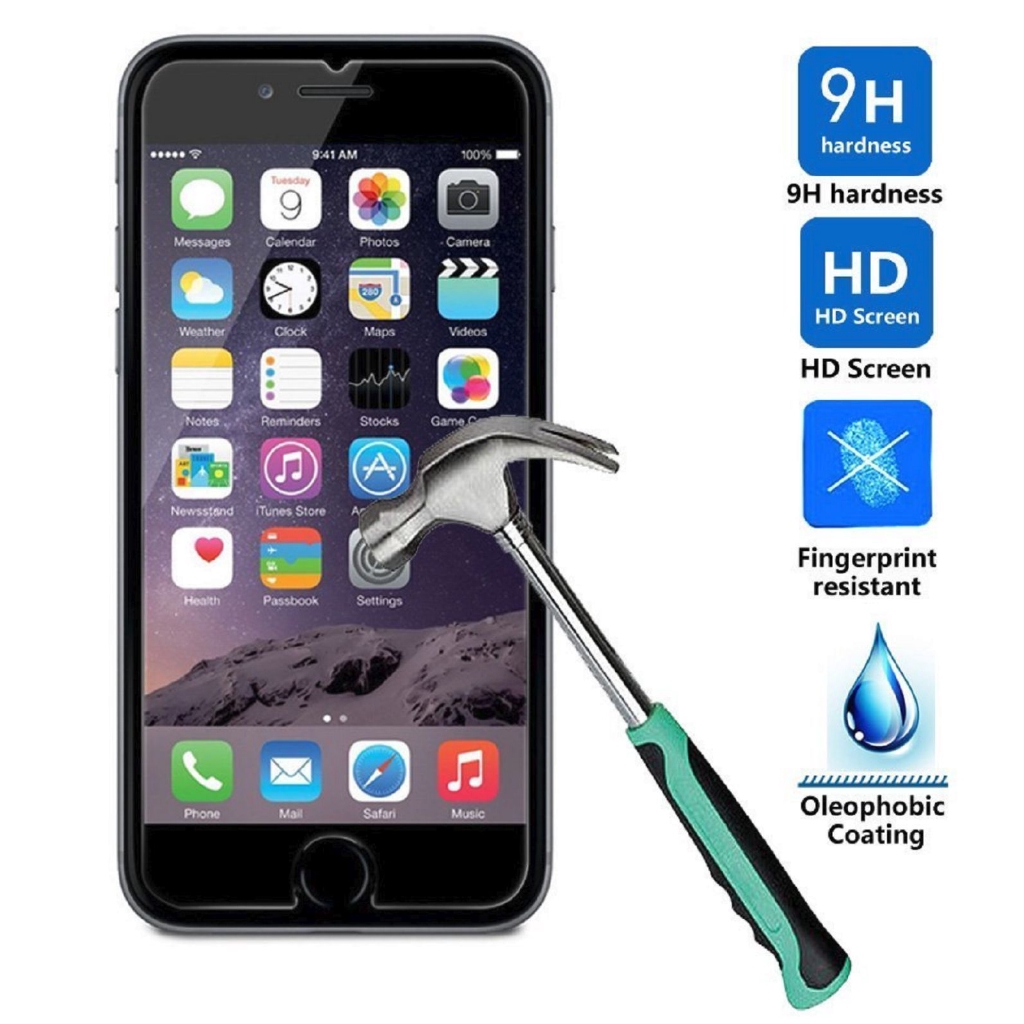 Kính cường lực 3 lớp bảo vệ màn hình kèm dụng cụ vệ sinh cho iPhone 5/6/6s/7 plus/XR/XS