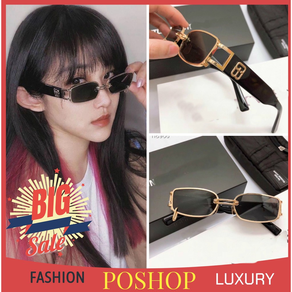 Mắt kính mát NAM NỮ Kính râm FULLBOX hãng POSHOP GW002 gọng vuông thời trang HÀN QUỐC CAO CẤP chống tia uv khi đi nắng