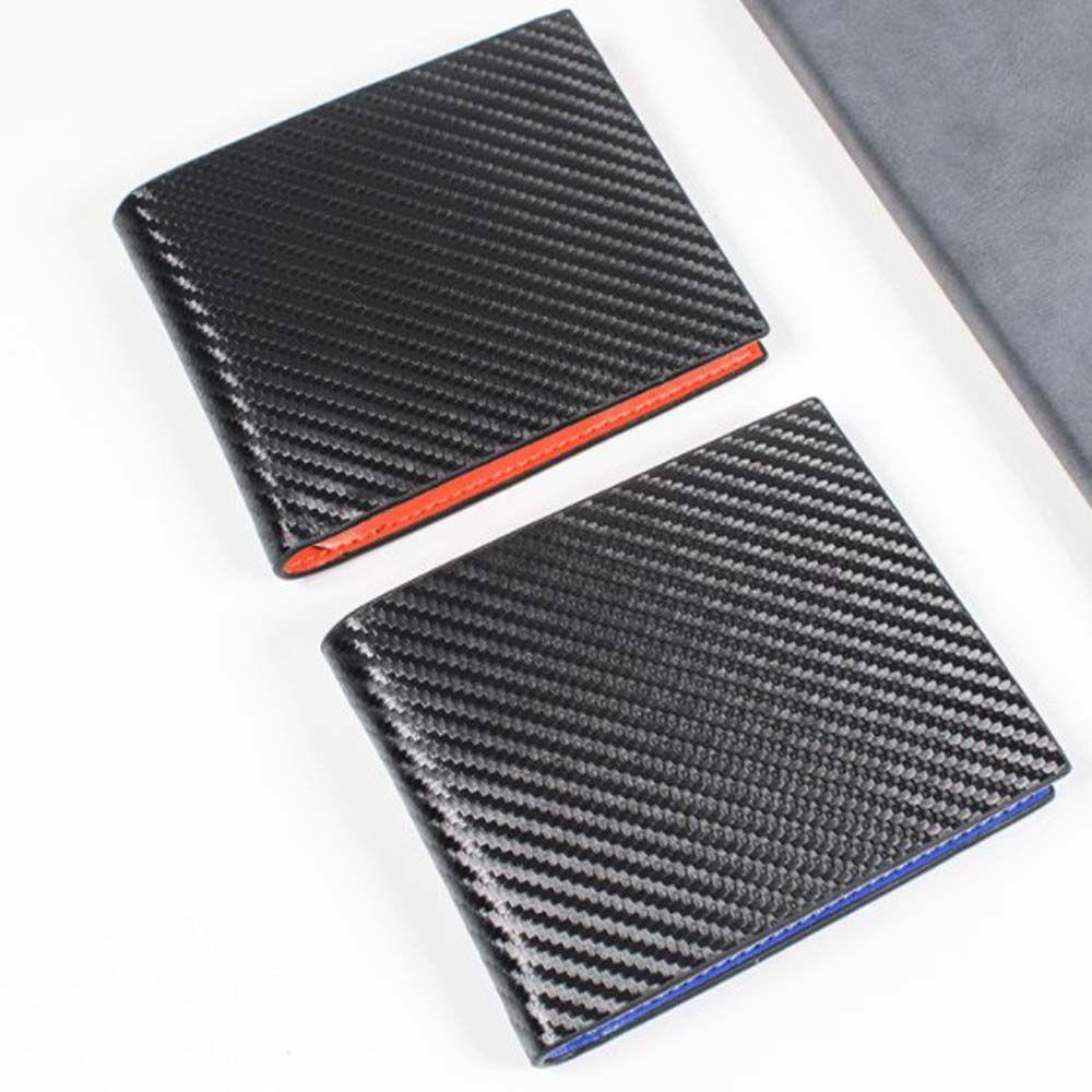 USNOW Ví Đựng Thẻ Tiền Xu Bằng Sợi Carbon Màu Trơn Phong Cách Vintage