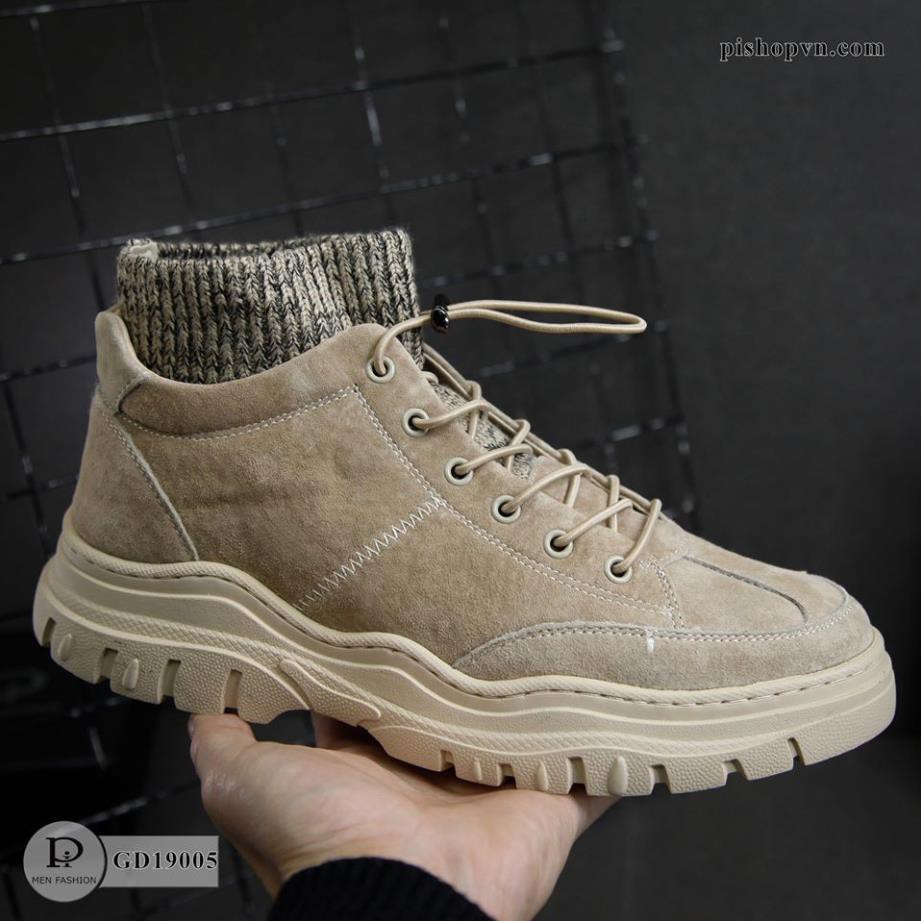 Giày Sneaker Nam - Giày Da Lộn Thời Trang Cổ Len Ôm Chân Cao Cấp GD19005 | BigBuy360 - bigbuy360.vn