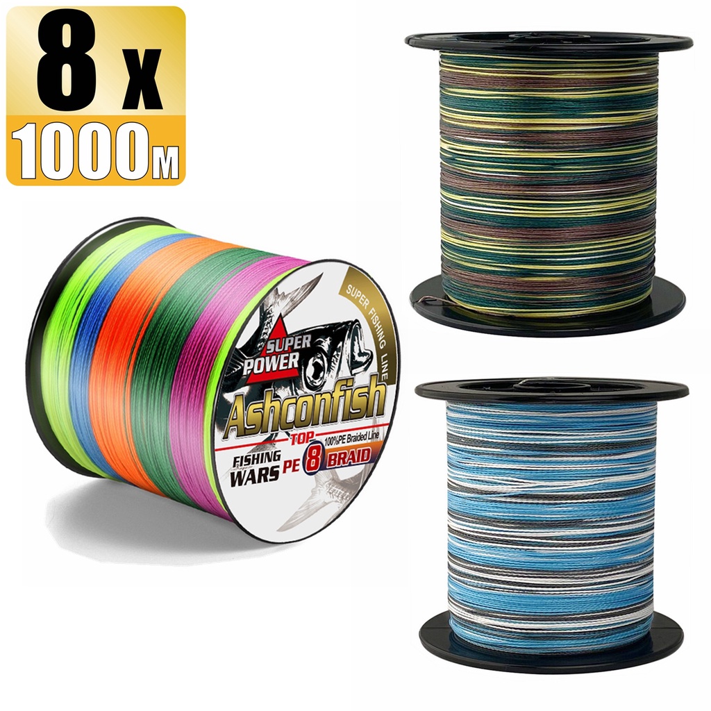 Cuộn Dây Câu Cá Bện 8 Sợi Ashconfish 1000M 6-150LB