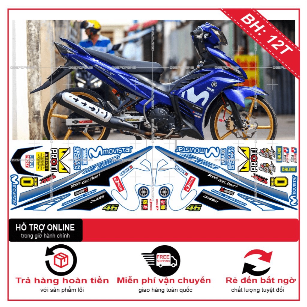 TEM RỜI EX 2011 MOVISTAR XANH GP NTN -- SHIN DECAL 2