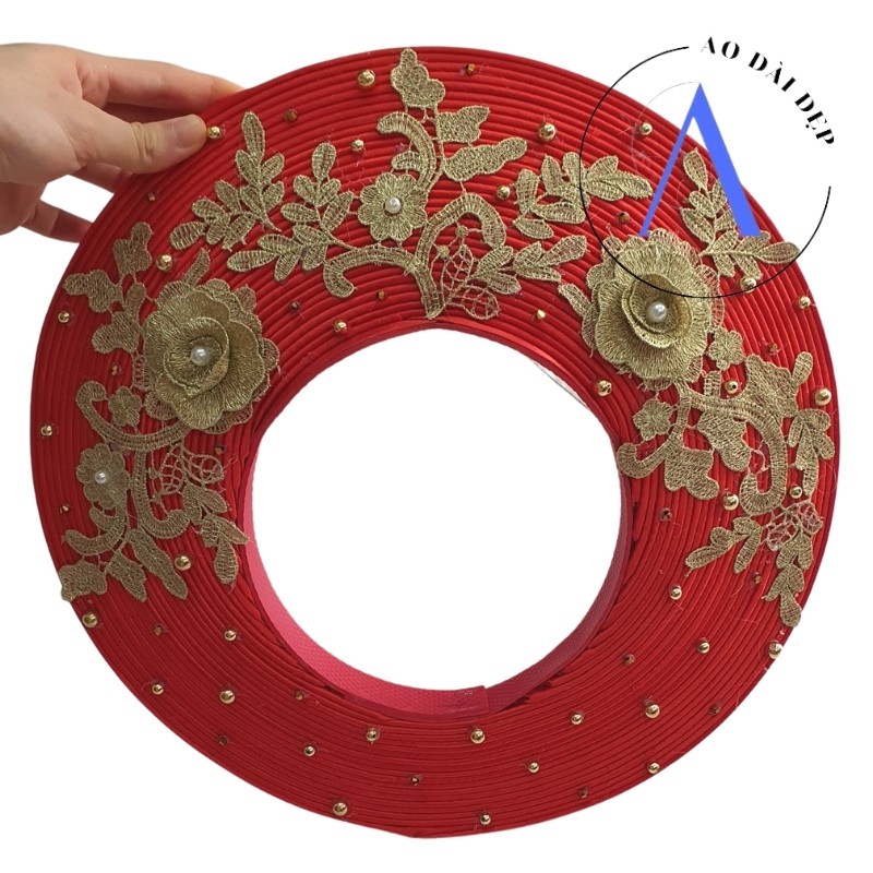 Mấn Đội Đầu – Mấn Áo Dài Cho Cô Dâu Thêu Hoa MAN08