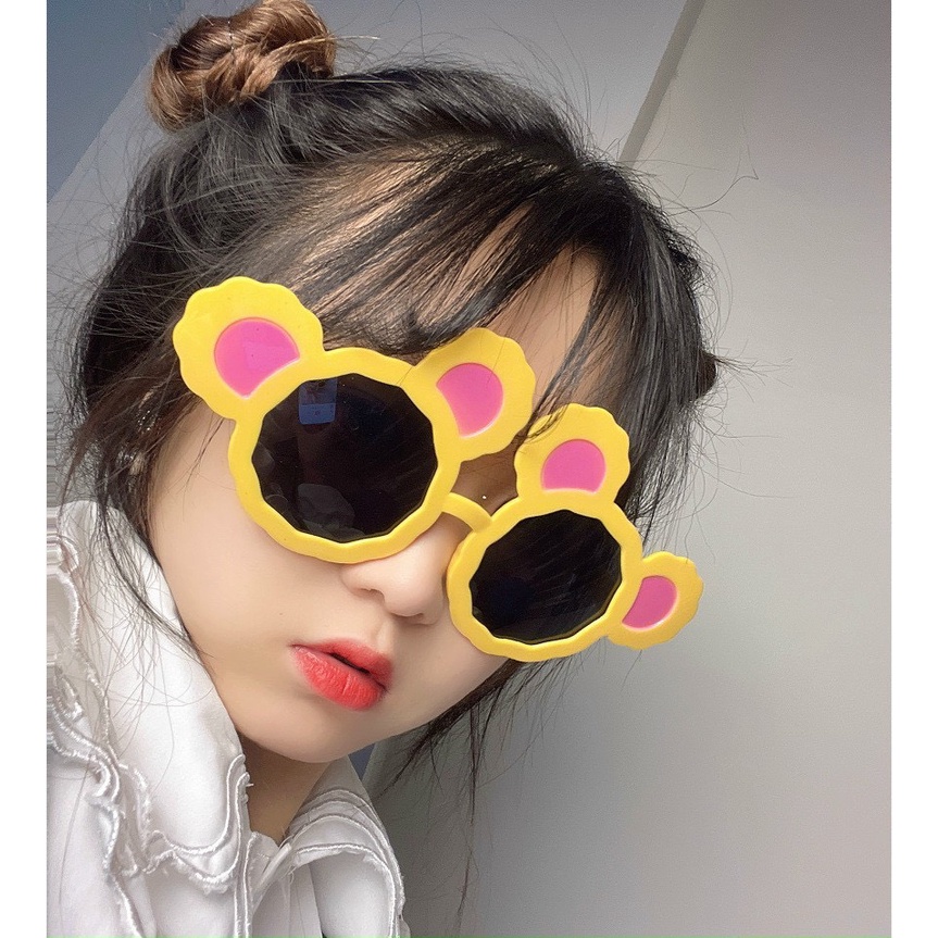 Kính râm thời trang nam nữ cho bé 7 kính mắt tai gấu tròn đen cute - Bự Store