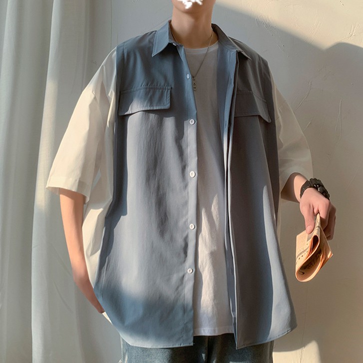 Áo sơ mi ngắn tay thời trang hàn quốc dành cho nam