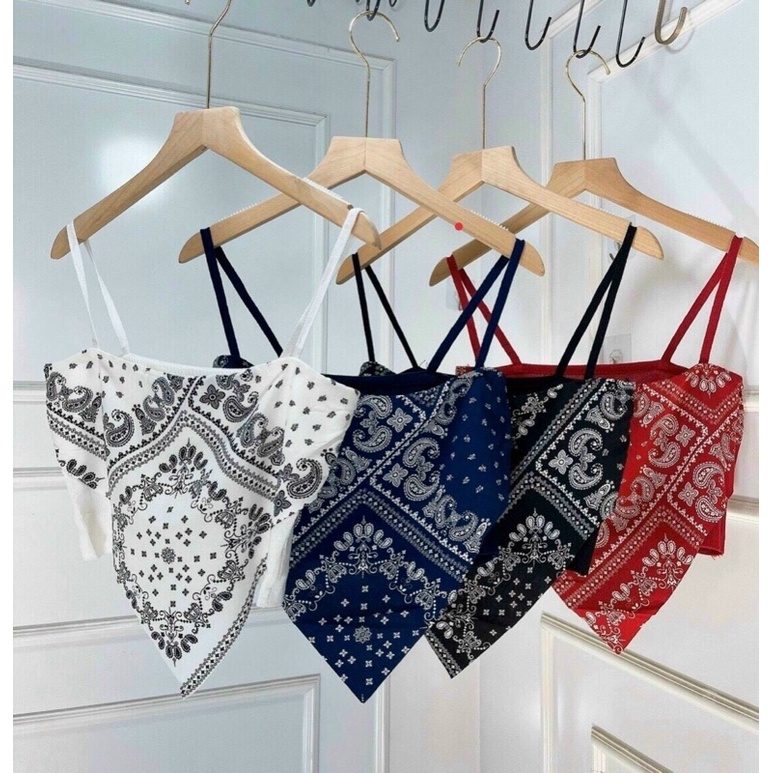 Áo 2 dây croptop yếm kèm mút ngực