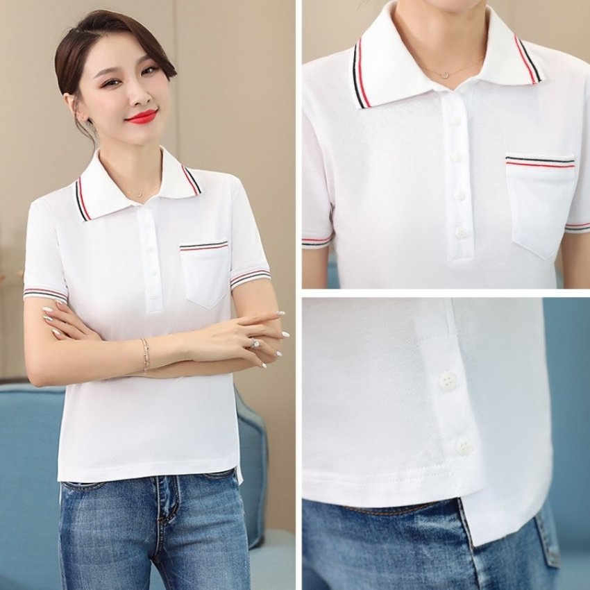 Áo thun nữ có cổ tay ngắn phối túi thời trang PONIVA cao cấp chất vải mềm mịn thấm hút tốt