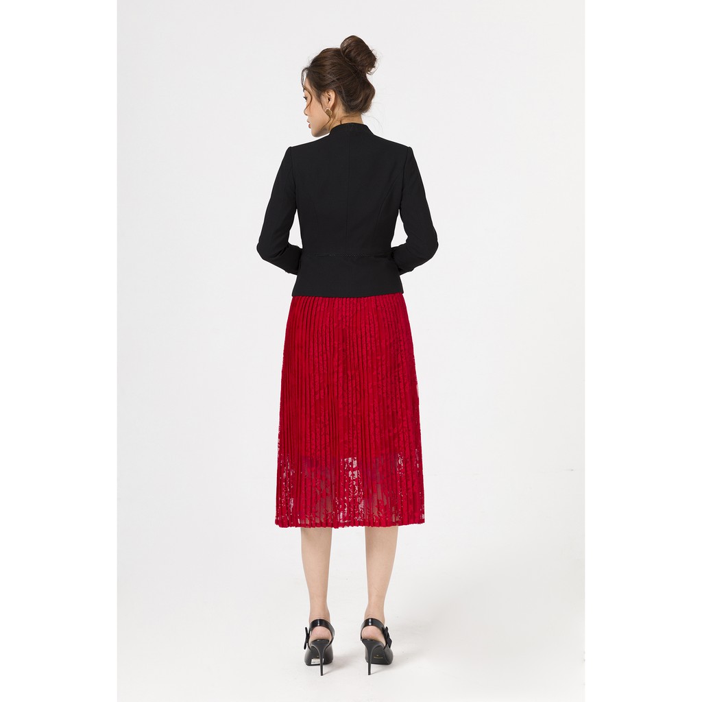 Chân váy dập ly LAMER L62L20Q002 (Đỏ/xanh than) | BigBuy360 - bigbuy360.vn