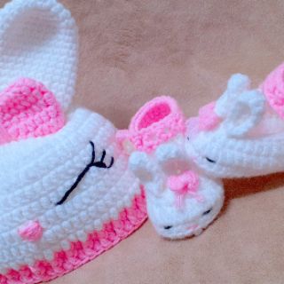Giày nón tai thỏ móc len handmade