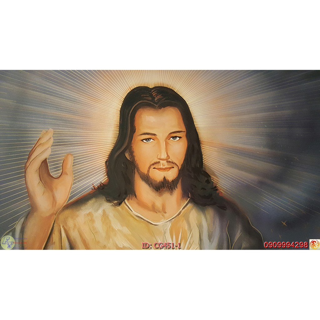 Tranh dán tường 3d hình Chúa Jesus, Hình Đức Mẹ Maria