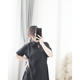 Váy sơ mi cổ lệch