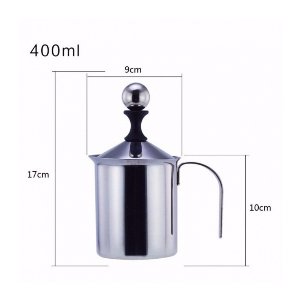 Ca đánh sữa lạnh Inox 304 Có Nắp cao cấp dung tích 400-800ml pha cappuccino đổ hình Art Latte cà phê Espresso tạo bọt