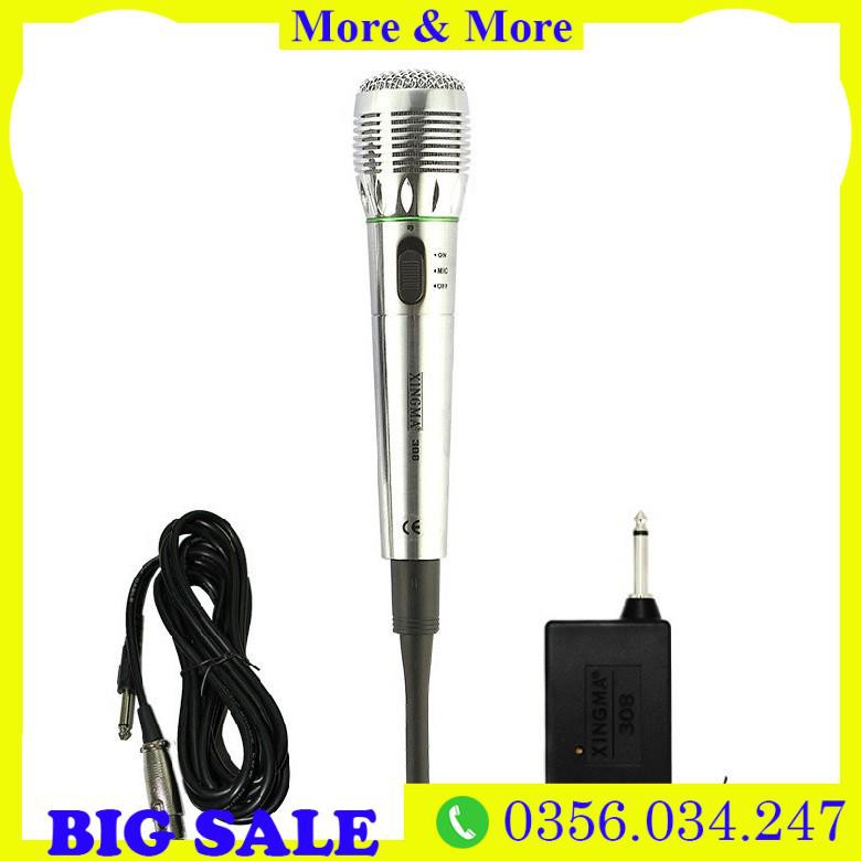 ✔️ Micro Karaoke Không Dây Kết Hợp Có Dây Đa Năng Xingma AK-308G Năng Động Chuyên Nghiệp [Bảo Hành 1 Đổi 1]