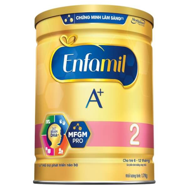 Enfamil A+ Step2 1.7kg với công thức DHA+ và MFGM Pro (dành cho trẻ từ 6-12 tháng tuổi)