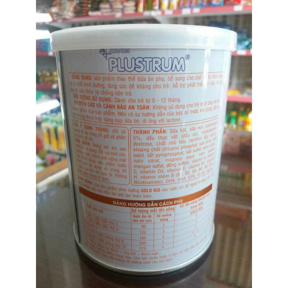 Sữa PLUSTRUM GOLD KID 850G bổ sung sữa non cho bé sinh mổ