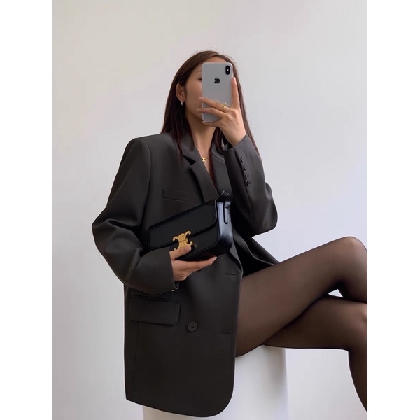 Áo Blazer Xám Hàng Thiết Kế Thương Hiệu Quynh Design AV016