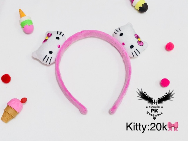 Băng đô cài tóc hình hello kitty đáng yêu