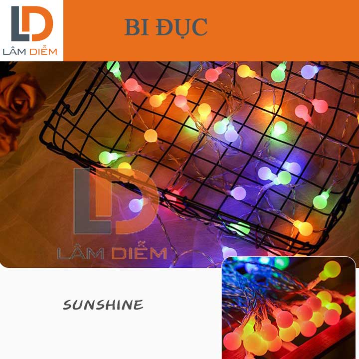 ĐÈN LED CHỚP 4M-4M5 18 BÓNG ĐỎI MÀU NHIỀU KIỂU TRANG TRÍ CÂY THÔNG NOEL TẾT