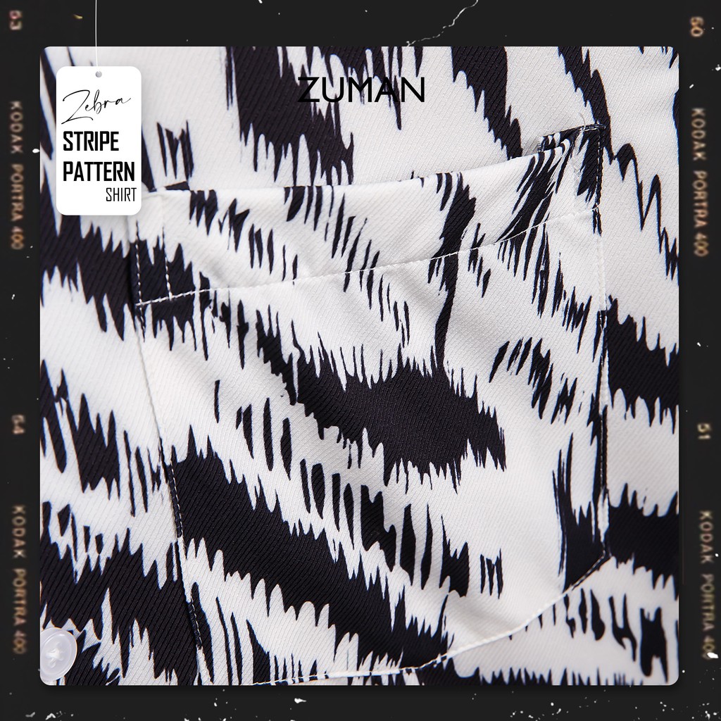 Áo sơ mi nam họa tiết tay ngắn Zebra Shirt  ASM105 ZUMAN  form suông, chất lụa chéo, thoáng mát, không nhăn | BigBuy360 - bigbuy360.vn