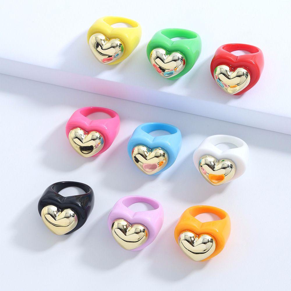Nhẫn Nhựa Hình Trái Tim Dễ Thương Thời Trang