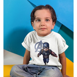 Áo Thun Bé Trai - Marvel ChiBi - Captain America Cao Cấp