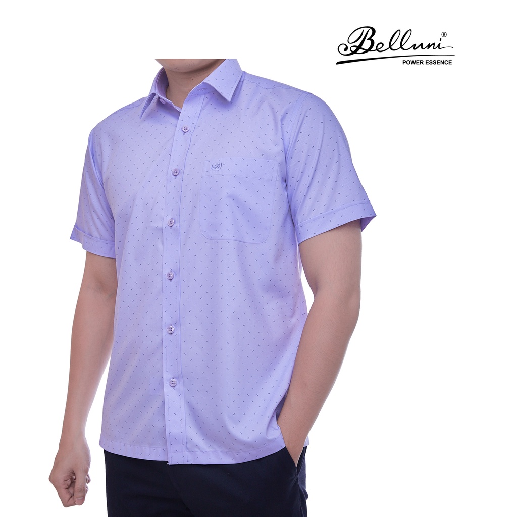Áo sơ mi nam ngắn tay BELLUNI vải sợi sồi mềm mại thoải mái - ABN.SPM.BE.213.V5