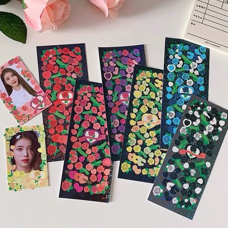 Sticker hoa hồng trang trí Toploader, sổ tay