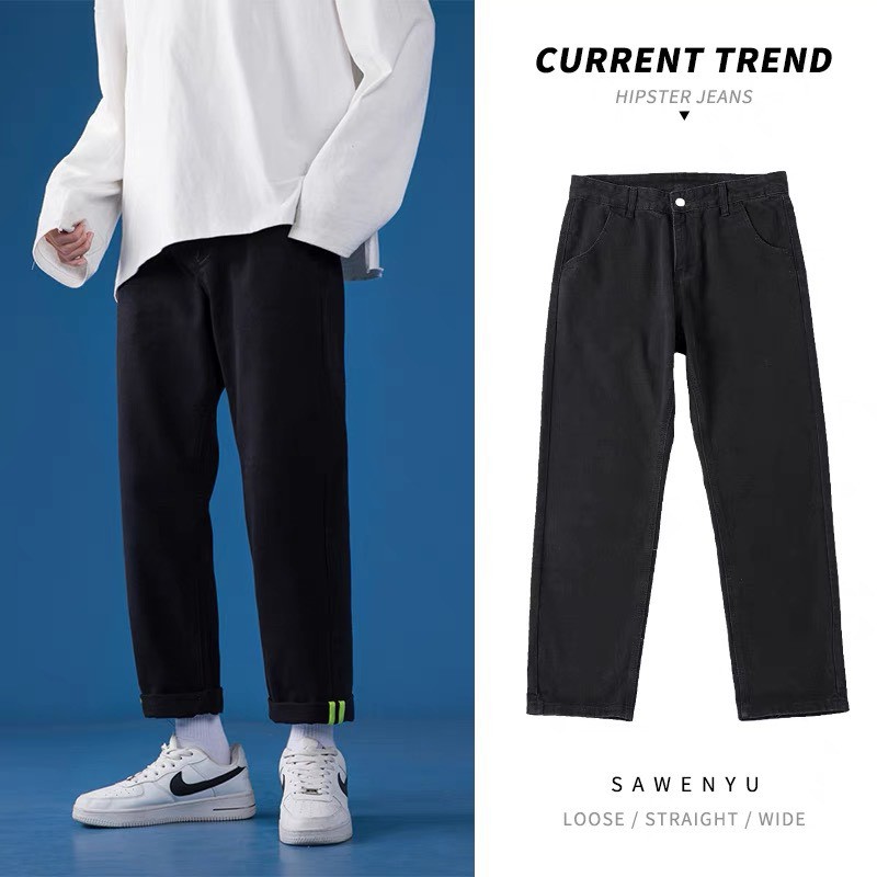 Quần baggy nam quần bò baggy nam đen phong cách hàn quốc PD FASHION | BigBuy360 - bigbuy360.vn