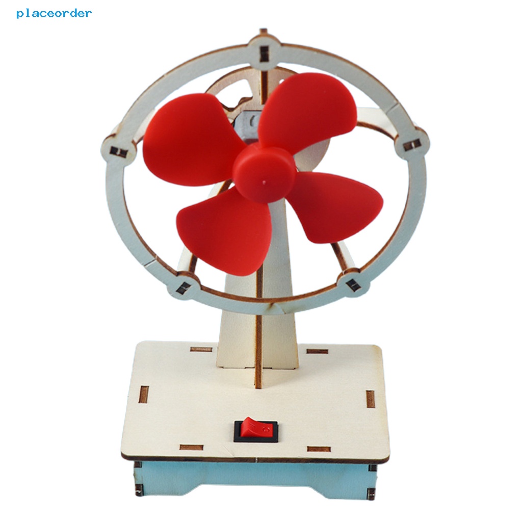 PLACE_ Eco-friendly Science Fan Kit Kids Assembly Fan Model Brain Development for Kids