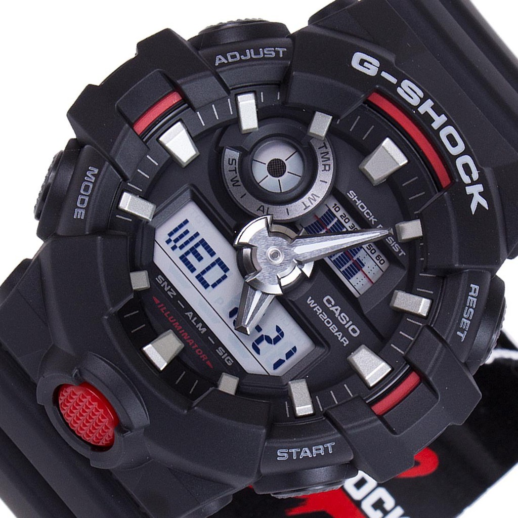 Đồng Hồ Casio Nam Dây Nhựa GSHOCK GA-700-1ADR Chính Hãng