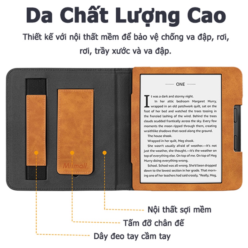 Miimall Bao Da PU Kobo Libra 2 Nắp Lật Nam Châm Có Ngăn Đựng Thẻ Cho Kobo Libra 2 7 Inch Kobo Libra 2 2021