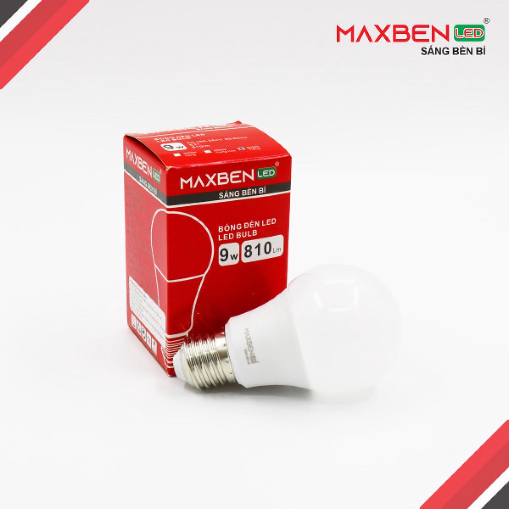 Đèn led tròn Maxben 18W 15W 12W 9W đui E27 bảo hành 2 năm
