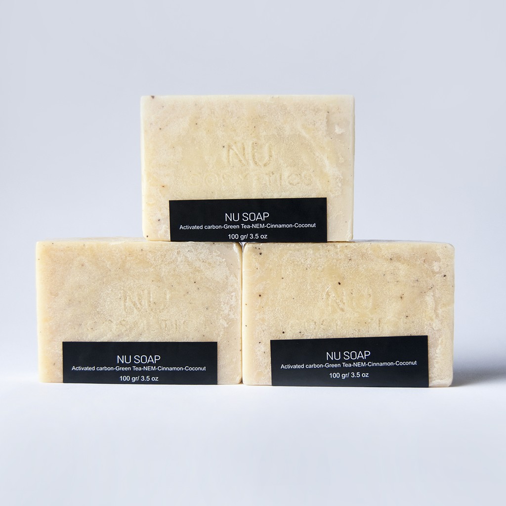 Combo 3 xà bông sinh dược than tre, quế giảm mụn lưng Nucosmetics (3 bánh) soap tắm thơm tinh dầu | BigBuy360 - bigbuy360.vn