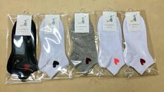 SET 5 ĐÔI TẤT NỮ CỔ NGẮN HÌNH TIM