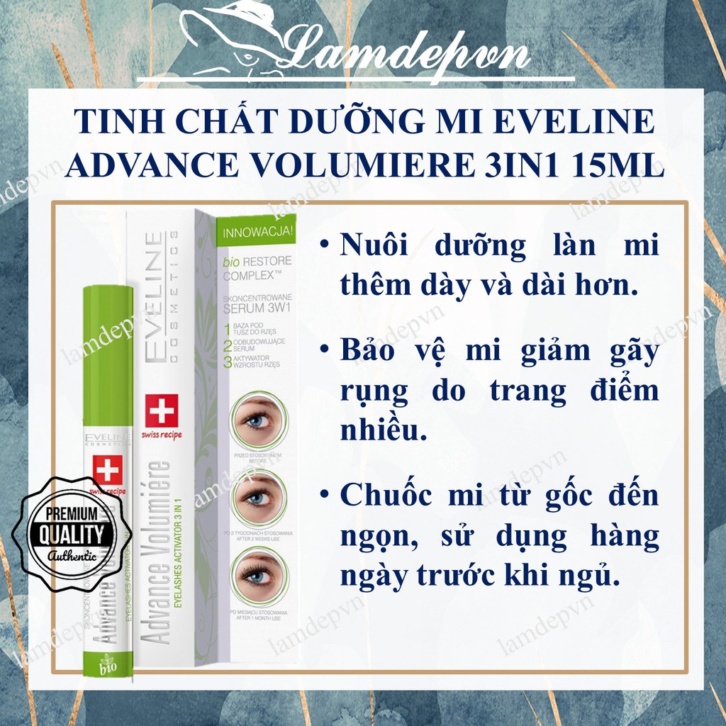 Huyết thanh dưỡng mi eveline 3 in 1 lash therapy 10ml