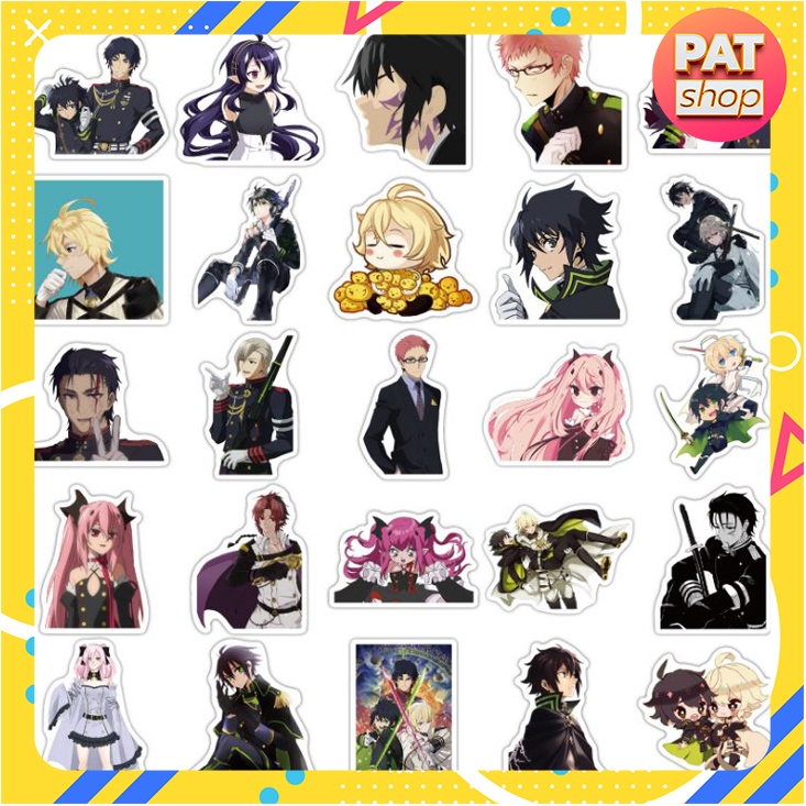 Sticker PVC Hình Dán BST Anime Thiên Thần Diệt Thế SeraphoftheEnd #243