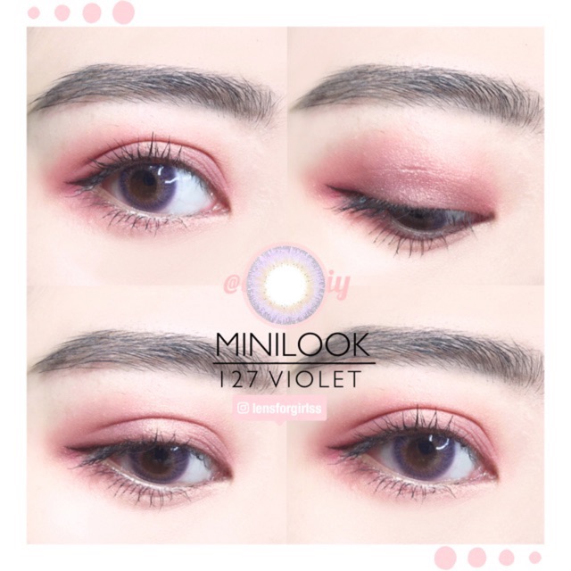 <Sẵn cận lệch 5.00-6.00 độ > Kính áp tròng MINILOOK 127 VIOLET của Lens-me (hsd 6 tháng)