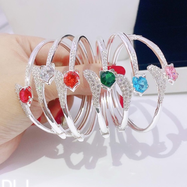 Lắc tay bạc hồ ly đủ màu kiềng cứng