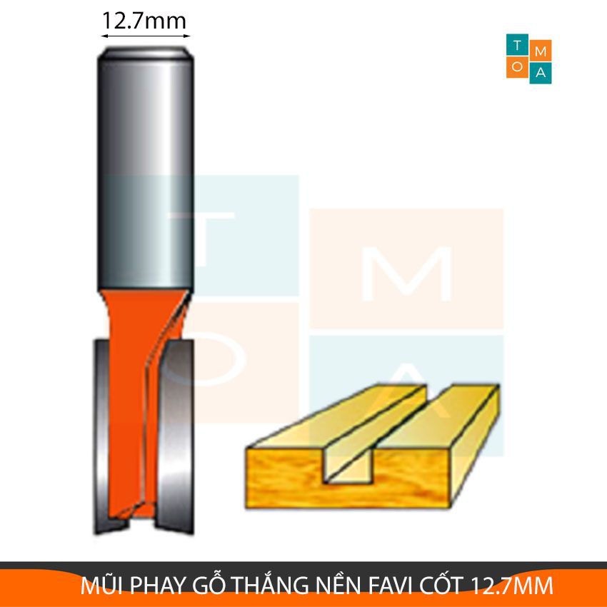 MŨI PHAY GỖ THẲNG NỀN TỪ 3MM-10MM CỐT 12.7MM, MŨI SOI GỖ FAVI