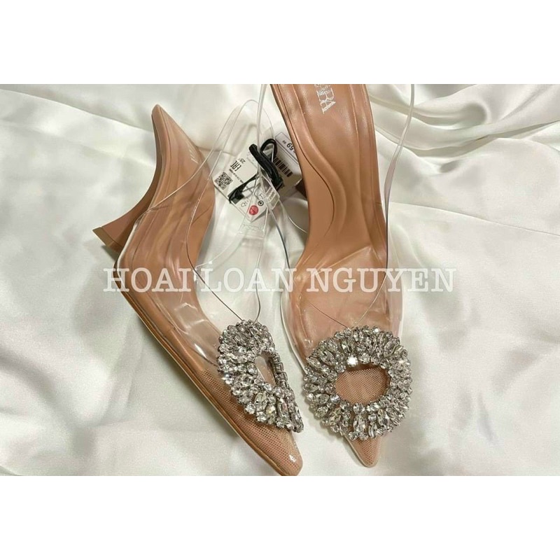 Zara mũi đá hở hậu full box tem 500k full box full size : 35-38