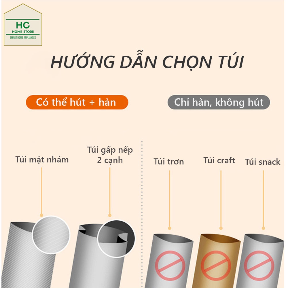 Máy hút chân không hàn miệng túi 4 CHẾ ĐỘ VS01 siêu tiện lợi  - BH 6 tháng, tặng 10 túi