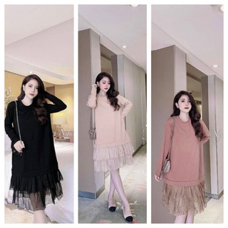 Váy bầu 💗 chất cotton ⚡️ đầm bầu váy bầu đẹp cotton chân váy pha tơ mềm mịn