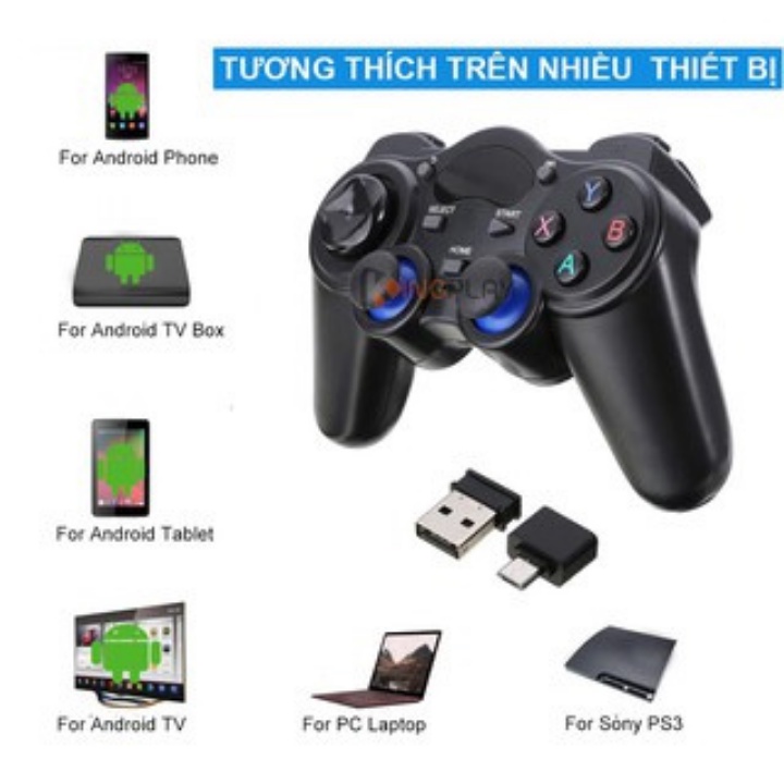 Tay cầm chơi game không dây  FREESHIP  2.4G thích hợp mọi loại máy PC / Laptop / Điện Thoại / TV Android / TV Box