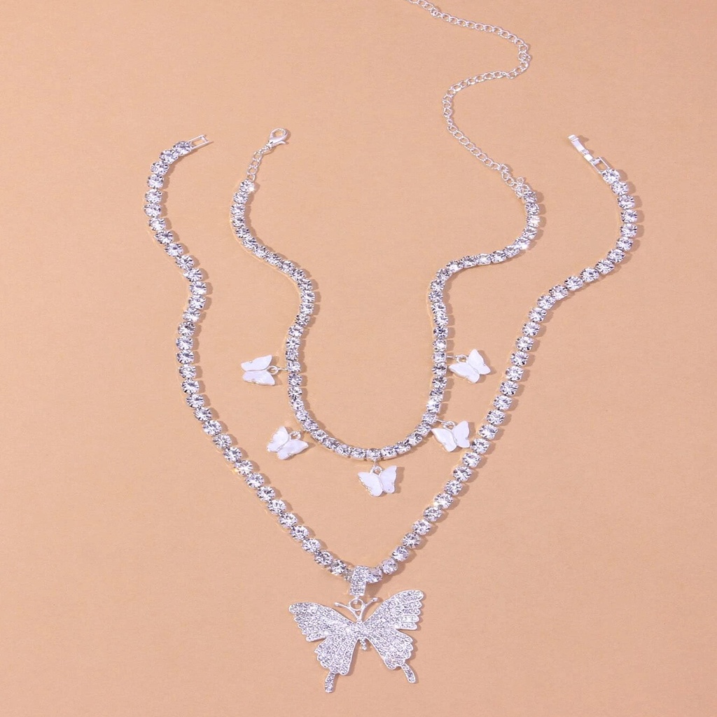 Vòng cổ Nhiều Lớp Mặt Hình Bướm Đơn Giản Sáng Tạo Thời Trang Âu Mỹ