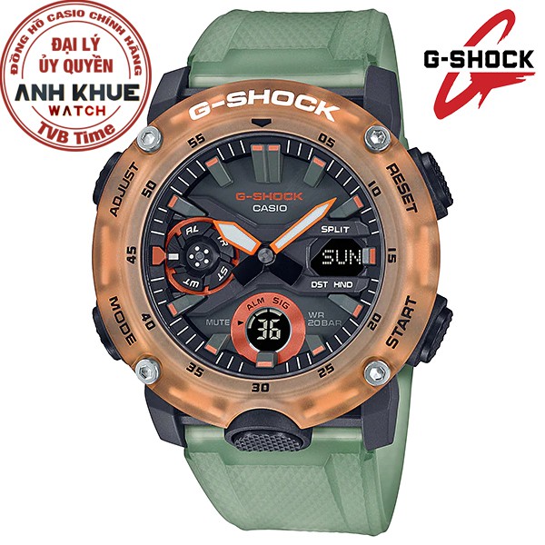 Đồng hồ nam dây nhựa Casio G-Shock chính hãng Anh Khuê GA-2000HC-3ADR