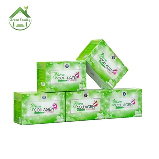 Combo 5 hộp diệp lục collagen hbc green family đẹp da thanh lọc cơ thể hộp 30 gói 60g