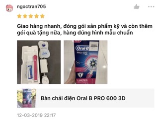 Bàn chải đánh răng điện Oral-B Pro600